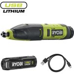 Ciseaux  bois 4v - ryobi - rpc4 - 120g - 14 000 cp / min - usb - c - batterie 20 ah - 3 gouges