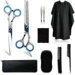 Ciseaux de coupe de cheveux wovte 10pcs ciseaux de coiffeur - ciseaux  effiler en inox - cape kit avec ...