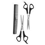 Ciseaux et peigne pour coupe et amincissement de coiffeurs professionnels ensemble de 3 pi�ces de coiffeur ...