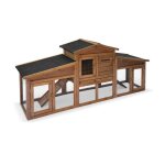 Clapier pour lapin et rongeur bois de sapin avec enclos 4 lapins angora