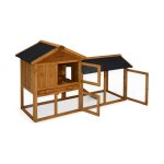 Clapier pour lapin et rongeur bois de sapin avec enclos 4 lapins hotot