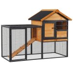 Pawhut - clapier - bois de sapin - 122x63x92cm - orange