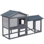 Clapier cage  lapins rongeurs 2 niveaux 3 portes verrouillables tiroir  djection toit intgral bitum ...