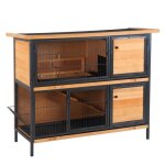 Clapier lapin extrieur - pawhut - 2 tages - toit bitum - 4 portes verrouillables - 122 x 50 x 101 ...