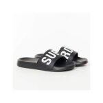 Claquette superdry homme logo classic pool slide noir caoutchouc