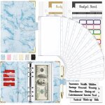 Classeur budget a6 netboat ? marbre gris 12 pochettes zipp�es transparentes 12 feuilles budg�taires