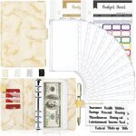 Classeur a6 6 anneaux budget planner classeur budget en pu cuir budget planner couverture avec 8 pvc ...
