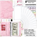 Classeur a6 6 anneaux budget planner classeur budget en pu cuir budget planner couverture avec 8 pvc ...