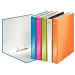 Classeur à anneaux - leitz - wow - a4 - carton solide - bleu métallique - 250 feuilles Classeur à anneaux - leitz - wow - a4 - carton solide - bleu métallique - 250 feuilles