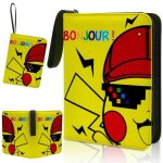 Classeur carte cahier kenlumo - compatible avec 480 cartes - 60 pages - 8 poches par page - jaune