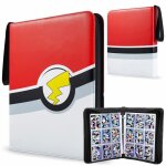 Classeur carte cahier kenlumo - cadeau de no�l pour enfant - compatible avec 720 cartes - rouge et blanc ...