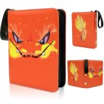 Classeur pour cartes  collectionner - kenlumo - compatible avec 480 cartes - 60 pages - orange