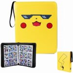 Classeur pour cartes � collectionner - kenlumo - jaune - 720 cartes - reliure en cuir pu imperm�able