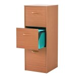 Classeur pour dossiers suspendus - matha - 3 tiroirs - panneaux de particules - coloris h�tre