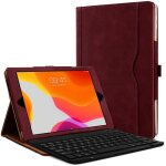 Clavier azerty - apple - ipad 9 10. 2 (2021) - tui de protection bordeau - compatible uniquement - rouge ...