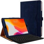 Clavier azerty - apple - ipad 9 10. 2 (2021) - �tui de protection - bleu fonc� - compatible uniquement ...