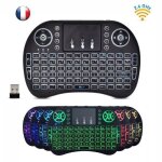 Clavier mini sans fil - marqueune - i8 - azerty - touchpad - rétroéclairé - ergonomique Clavier mini sans fil - marqueune - i8 - azerty - touchpad - rétroéclairé - ergonomique
