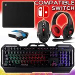 Clavier souris pour nintendo switch pgm + casque gamer + tapis + adaptateur convertisseur pro Clavier souris pour nintendo switch pgm + casque gamer + tapis + adaptateur convertisseur pro