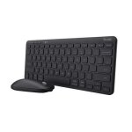Clavier et souris sans fil - trust - lyra - noir - rechargeable - bureautique