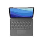 Clavier et trackpad - logitech - combo touch - sable - ipad pro 11 pouces - sans fil