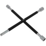 Cl� en croix d�monte - roue 3 douilles : 17 / 19 / 21mm et carr� 1 / 2 - aeg - mousse antiglisse - acier ...