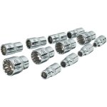 Cl� � douilles 63 mm (1 / 4) vigor v1897 - set de 12 - torx 4 pans fendues hexagonales. . .