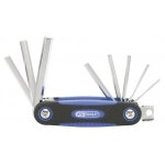 Cl� hexagonale kstools - jeu de 8 cl�s m�les 6 pans sur monture chrome plus 25 � 10 mm