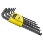 Cl� m�le longue � t�te sph�rique - stanley - 1 - 13 - 976 - jeu de 9 pi�ces avec �tui