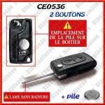 Cle telecommande plip clef compatible peugeot 107 207 307 308 407 partner expert 2 bouton / ce0536 / ...