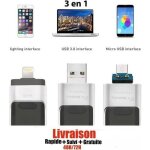 Cl� usb 64 go 3 en 1 compatible ios / android pour apple iphone x / 8 / 7 / 6 / 5 samsung / ipad / macbook ...