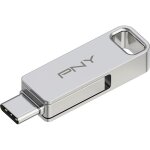 Cl usb - pny - otg 256gb - usb 3. 2 - mtal argent - compatible usb c / a