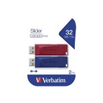 Cl usb verbatim slider 32 go usb 2. 0 - bleu rouge (pack de 2)