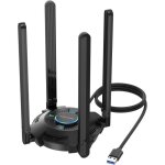 Adaptateur wifi 6e - wavlink - ax5400 - 5377 mbps - usb 3. 0 - noir