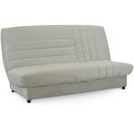 Clic - clac - beija - 3 places - velours c�tel� beige - 130 x 190 x13 cm