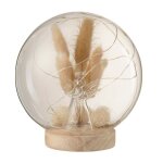Cloche boule led en verre ange 16cm naturel