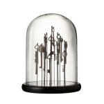 Cloche en verre - paris prix - modle cls - 30 cm - marron fonc - tendance & moderne