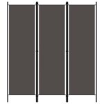 Cloison de sparation - vidaxl - 3 panneaux anthracite - fer enduit de poudre et crans en tissu - intrieur ...