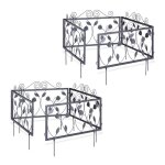 Cl�ture d�corative de jardin en m�tal 8 panneaux ext�rieurs avec feuilles bordure de jardin vintage 45 ...