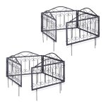 Cl�ture d�corative de jardin en m�tal 8 panneaux ext�rieurs avec ornements bordure de jardin vintage ...