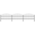 Clture de jardin en acier vidaxl - dessus en lance - 075 - 1x51m - noir