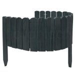 Floranica bordure de jardin en bois 20 x 100 cm anthracite bordurette de pelouse bordure de gazon avec ...