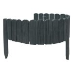 Floranica bordure de jardin en bois 10 x 100 cm anthracite bordurette de pelouse bordure de gazon avec ...