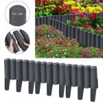 Cl�ture de jardin - yrhome - bordure de lit imitation bois - polypropyl�ne - 2. 8m anthracite