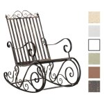 Clp fauteuil � bascule smilla en fer forg� et design antique bronze