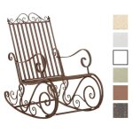 Clp fauteuil � bascule smilla en fer forg� et design antique marron