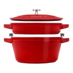 Cocotte empilable ensemble de casseroles 2 - pcs fonte rouge - staub Cocotte empilable ensemble de casseroles 2 - pcs fonte rouge - staub