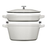 Cocotte empilable ensemble de casseroles 2 - pcs fonte truffe blanche - staub