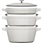 Cocotte ensemble de casseroles 3 - pcs fonte - staub