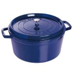 Cocotte - staub - cocotte fonte �maill�e ronde bleu intense 24 cm - 38 l - tous feux (induction) - int�rieur ...