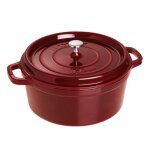 Cocotte - staub - grenadine 26cm - 5l - fonte emaill�e - compatible induction - couvercle arrosage